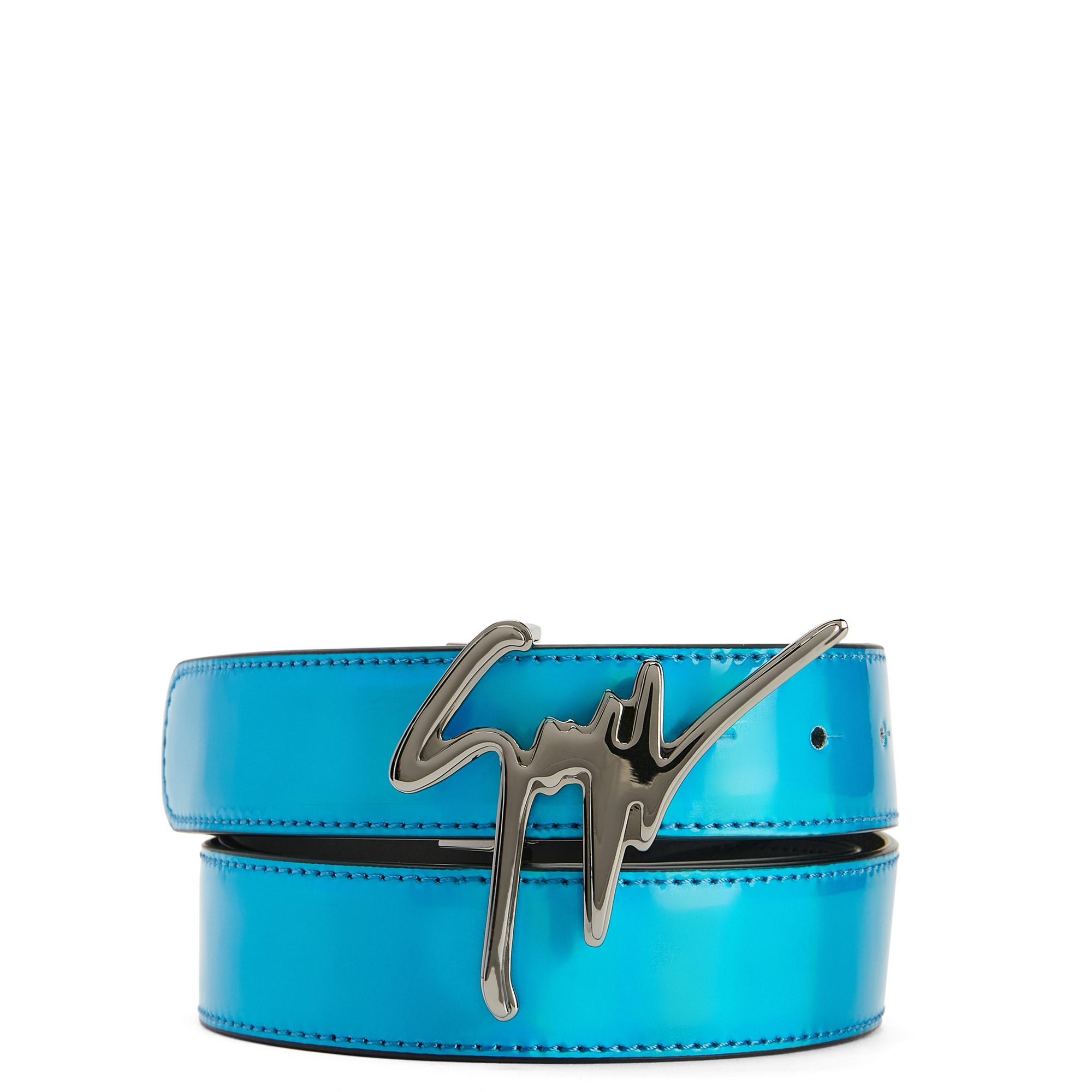 $495 Giuseppe Zanotti Foil Logo-Buckle Belt