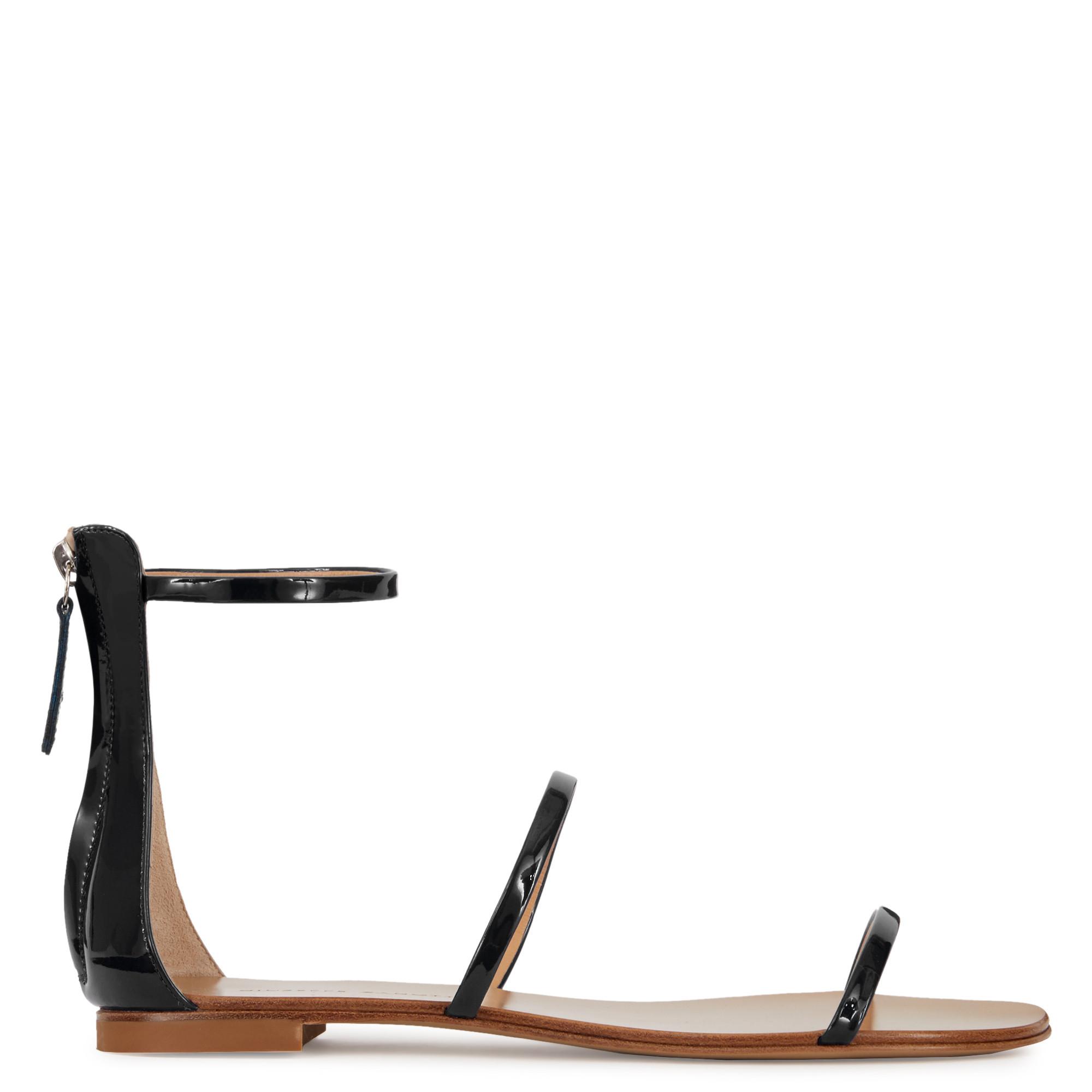 Giuseppe Zanotti Leather Harmony Flat Sandals in Black | Lyst