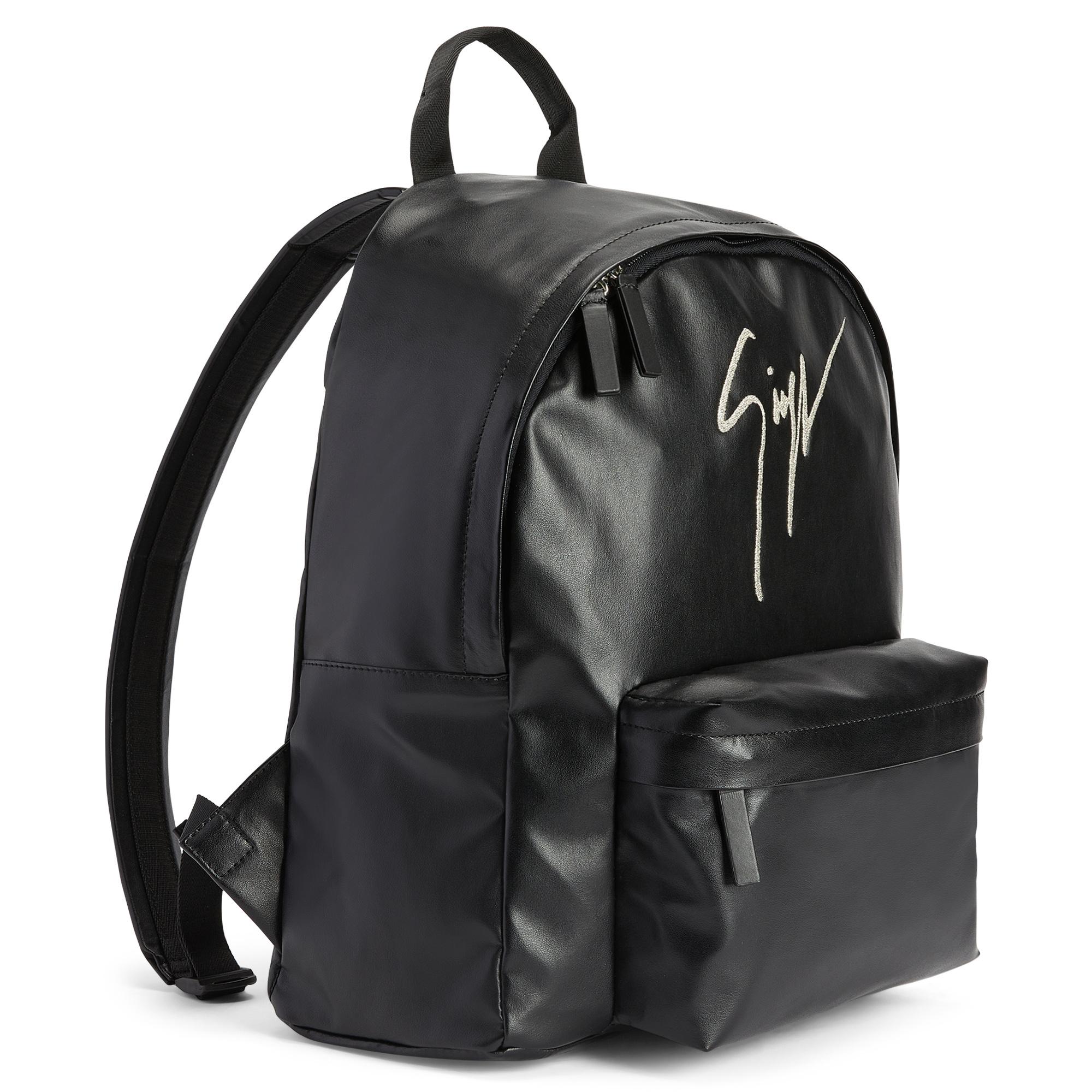 Giuseppe Zanotti ブラックレザーバックパック Giuseppe Zanotti Roiy Canvas Backpack | Black | FARFETCH ID