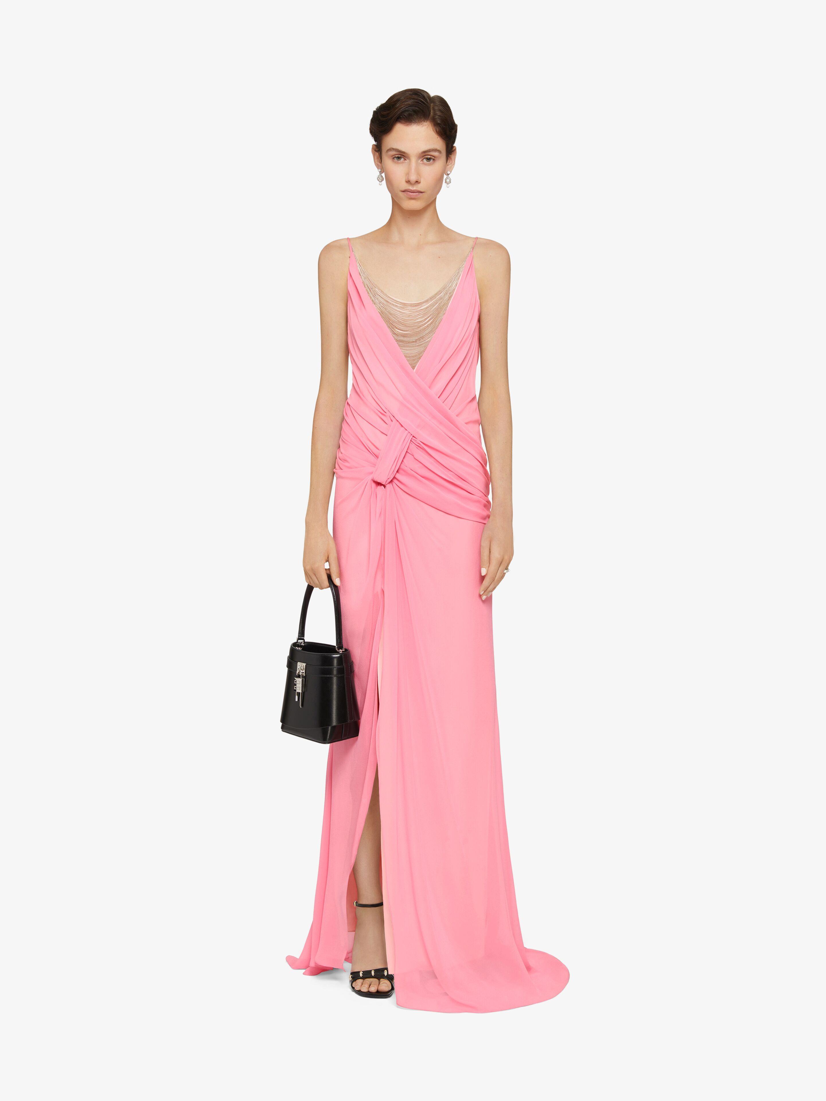 ワンピース GIVENCHY PINK VISCOSE DRESS Givenchy Asymmetric Midi Dress | Pink | FARFETCH