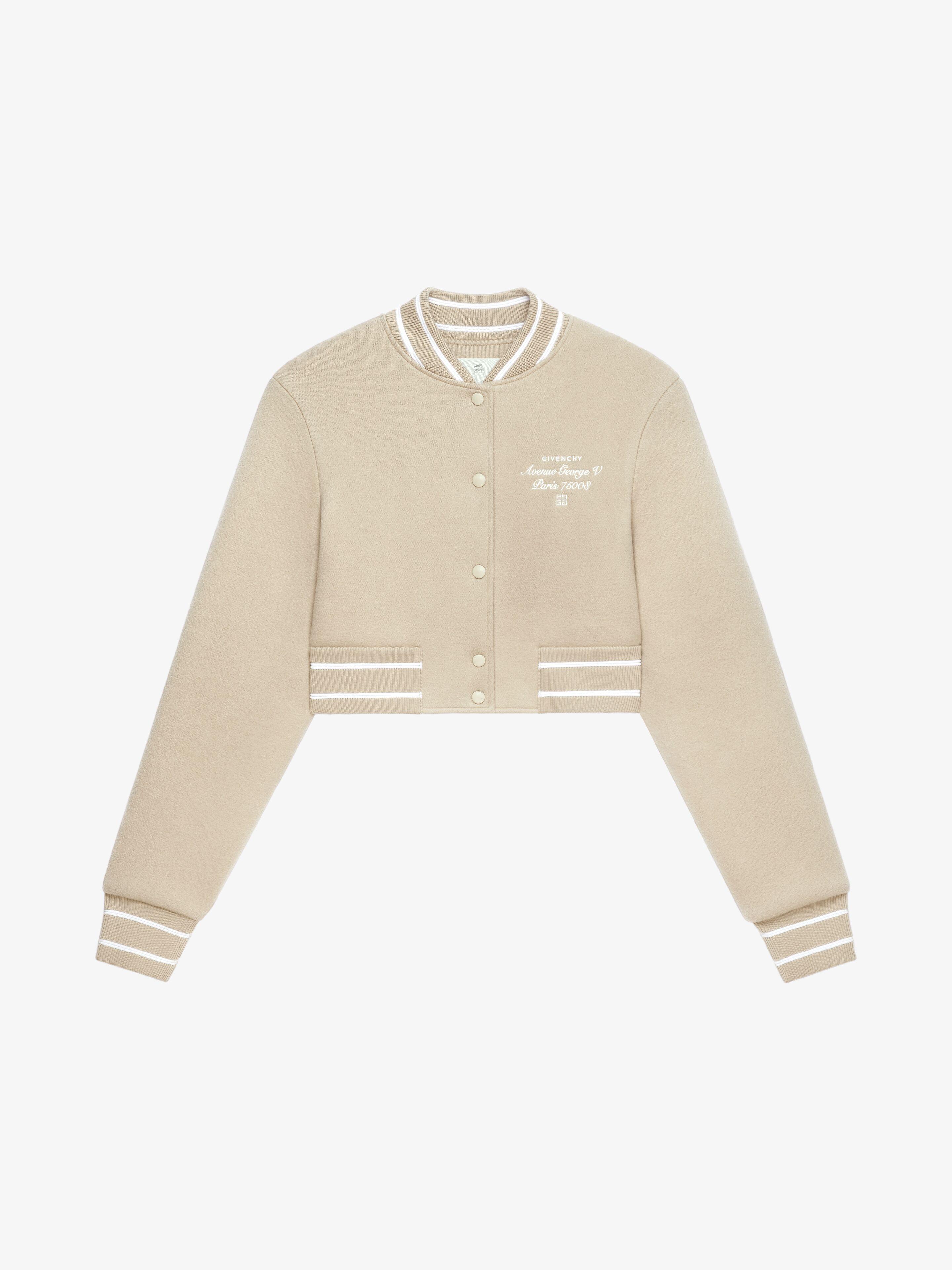 Givenchy Cropped Varsity Jacket in Natural | Lyst
