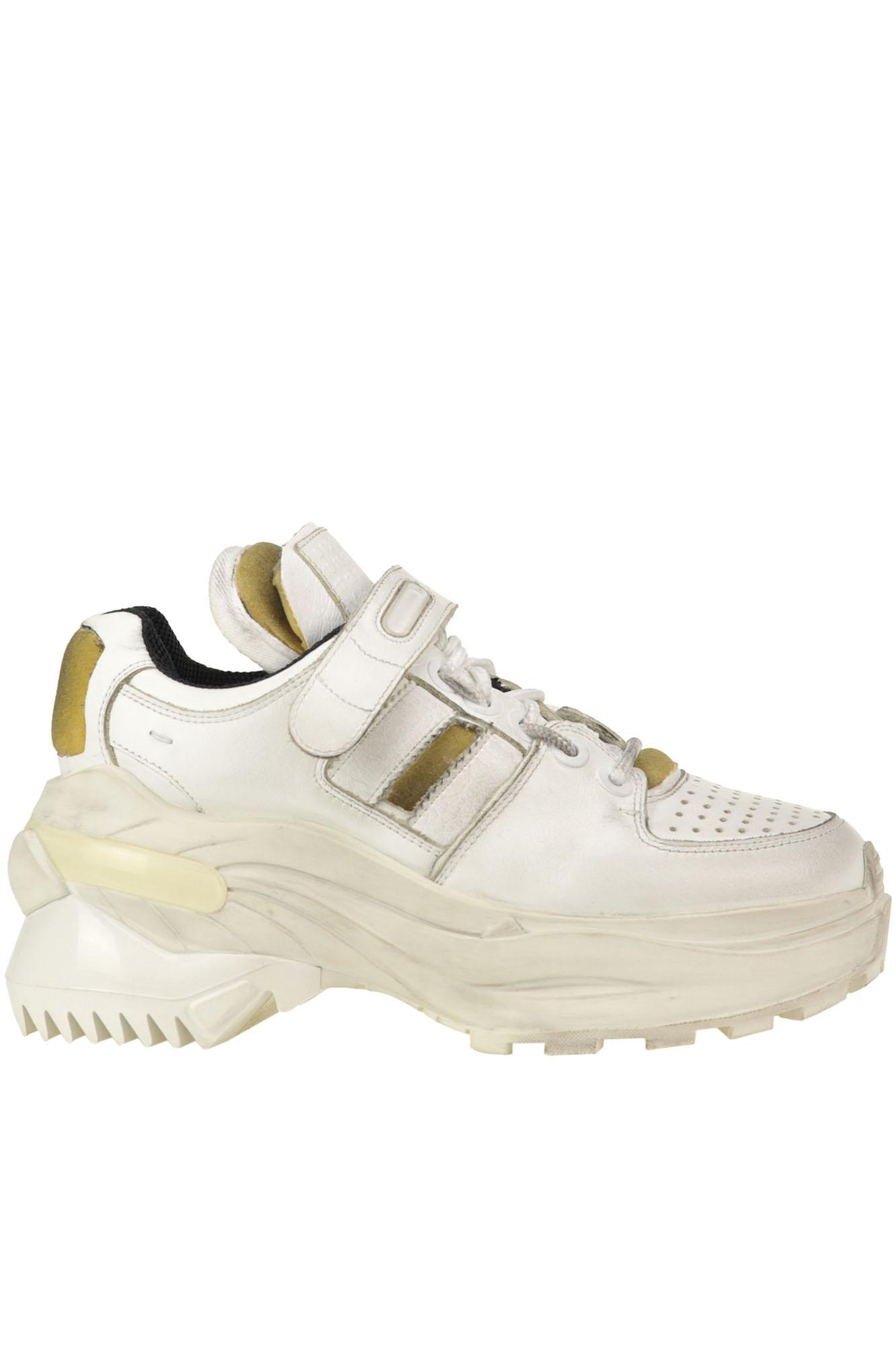 Maison Margiela Destroyed Leather Dad Sneakers in White - Lyst
