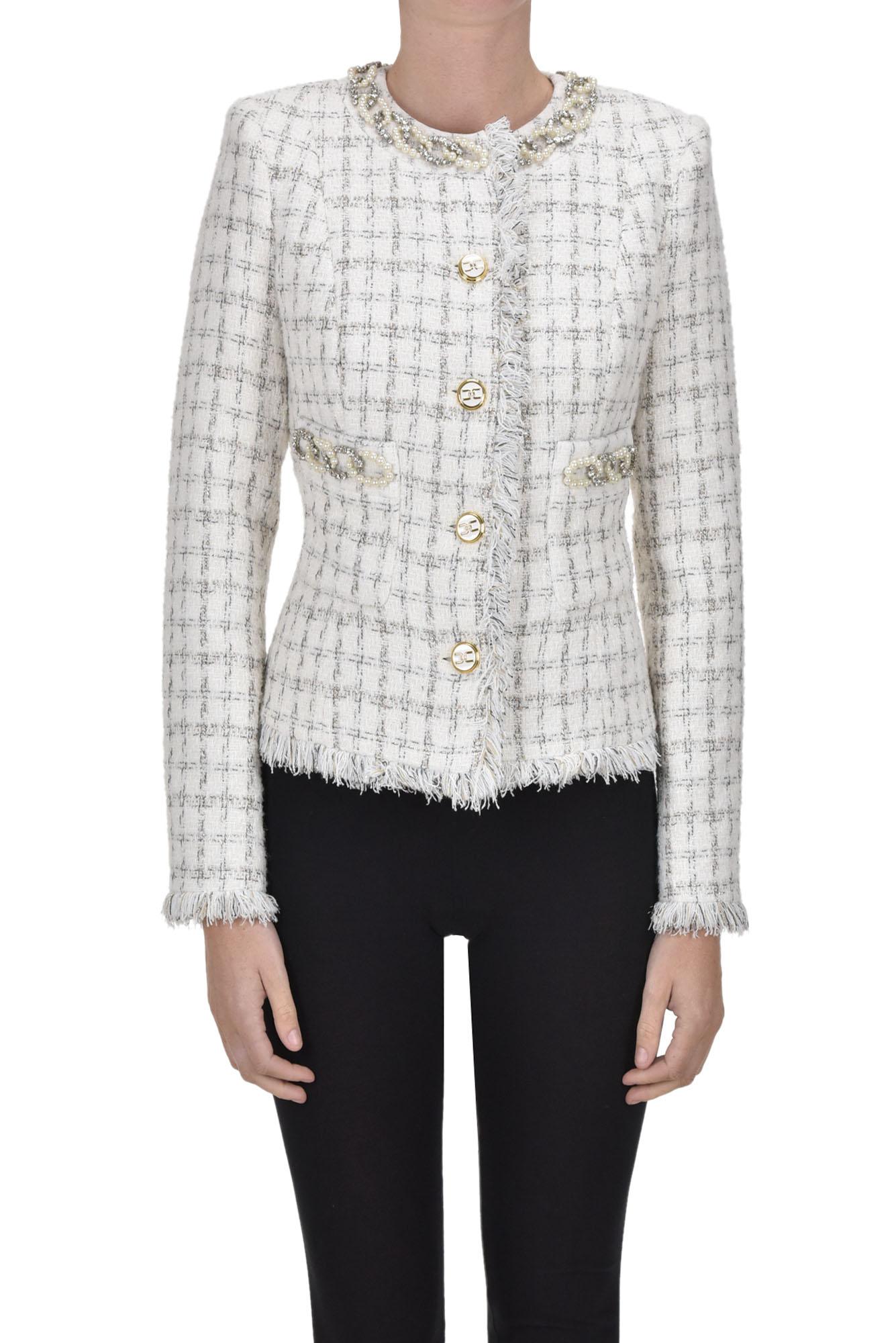 Giacca stile Chanel di Elisabetta Franchi in Bianco | Lyst