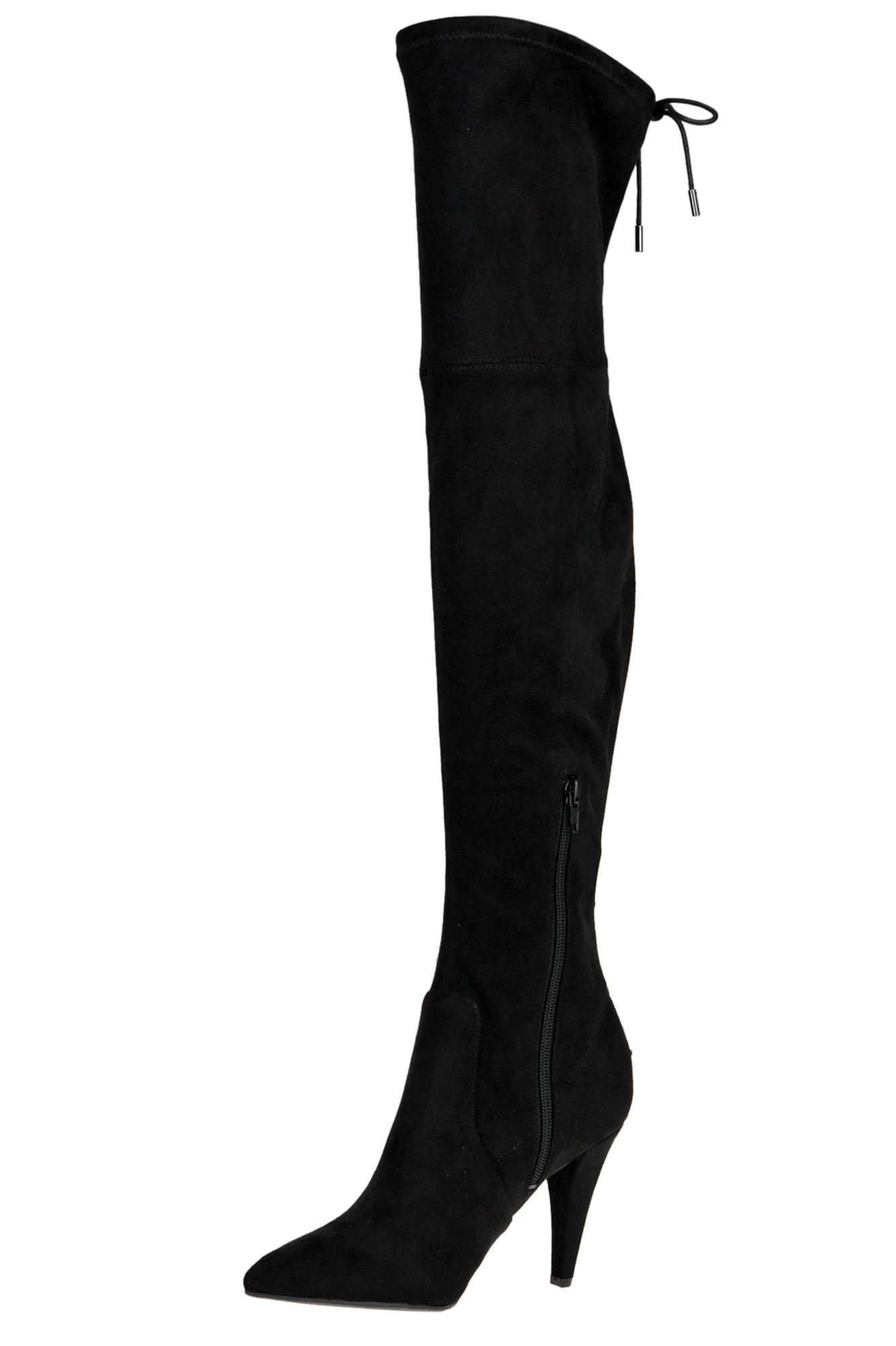 Guess Over The Knee Suede Boots in Black - Lyst