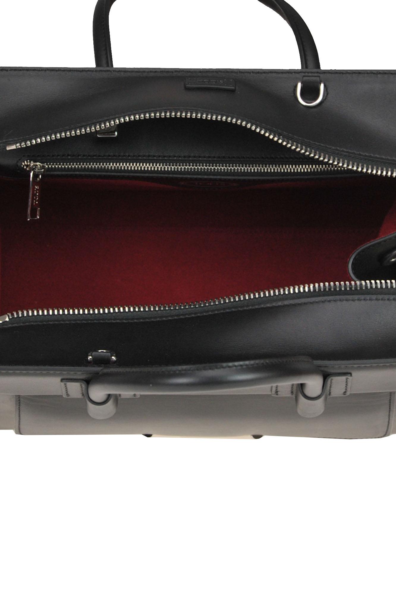 Tod's Amu Satchel Zip Leather Bag in Black | Lyst