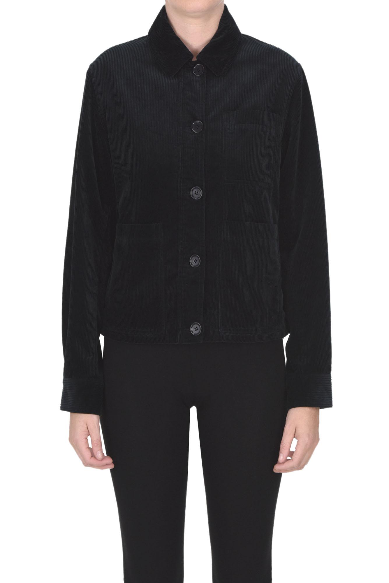 Aspesi Corduroy Shirt Jacket in Black Lyst