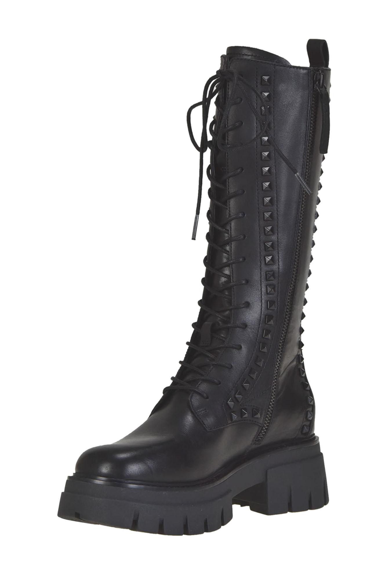Ash Lullaby Studs Combat Boots in Black 
