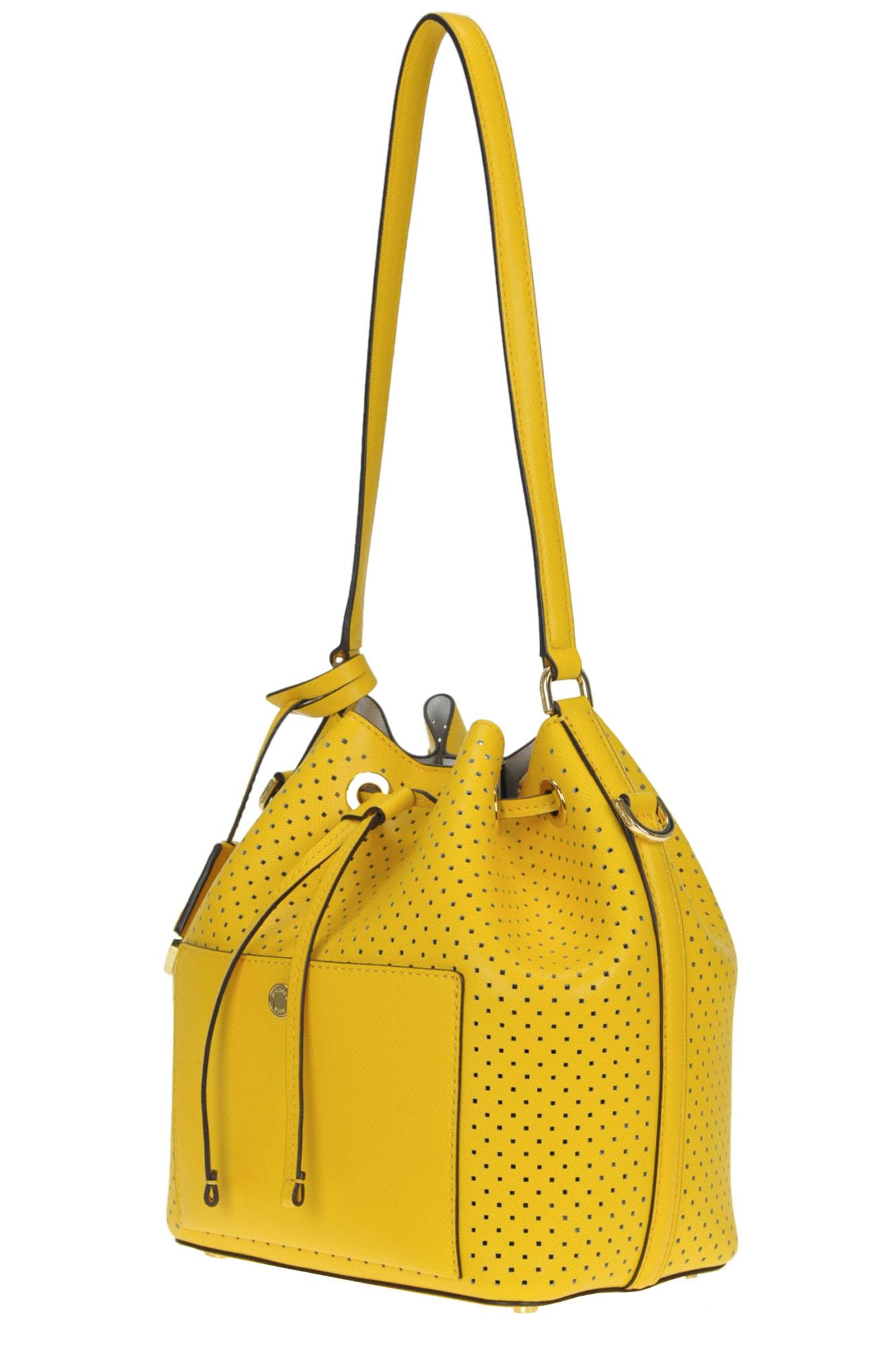 MICHAEL Michael Kors Leather Greenwich Bucket Bag in Yellow - Lyst