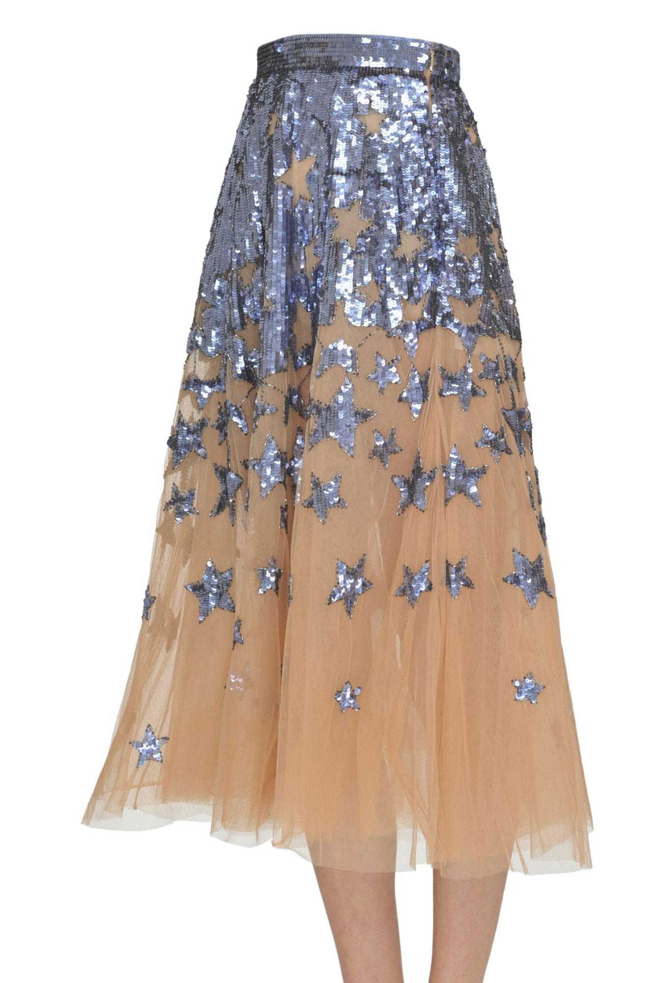 スカート Elisabetta Franchi TULLE SKIRT WITH LACE DECORATIONS Elisabetta Franchi Tulle Skirt With Lace Decorations