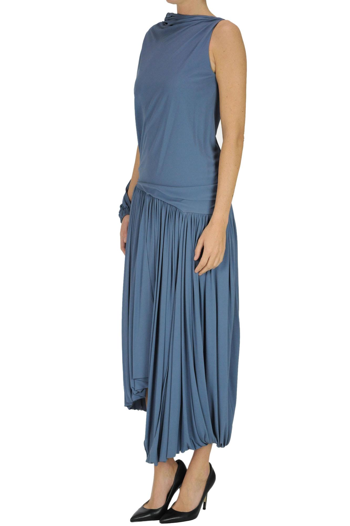 JW Anderson Synthetic Draped One-sleeve Dress in Blue - Lyst