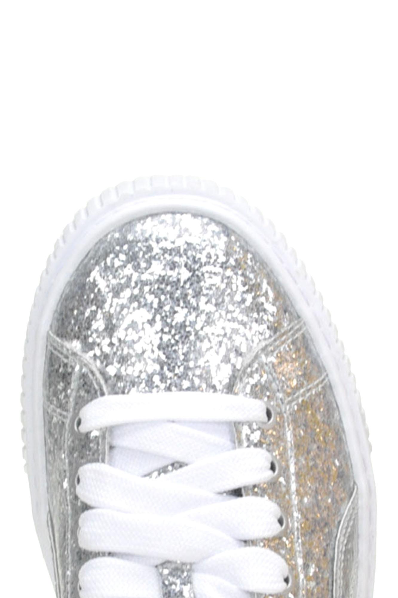 puma basket platform glitter