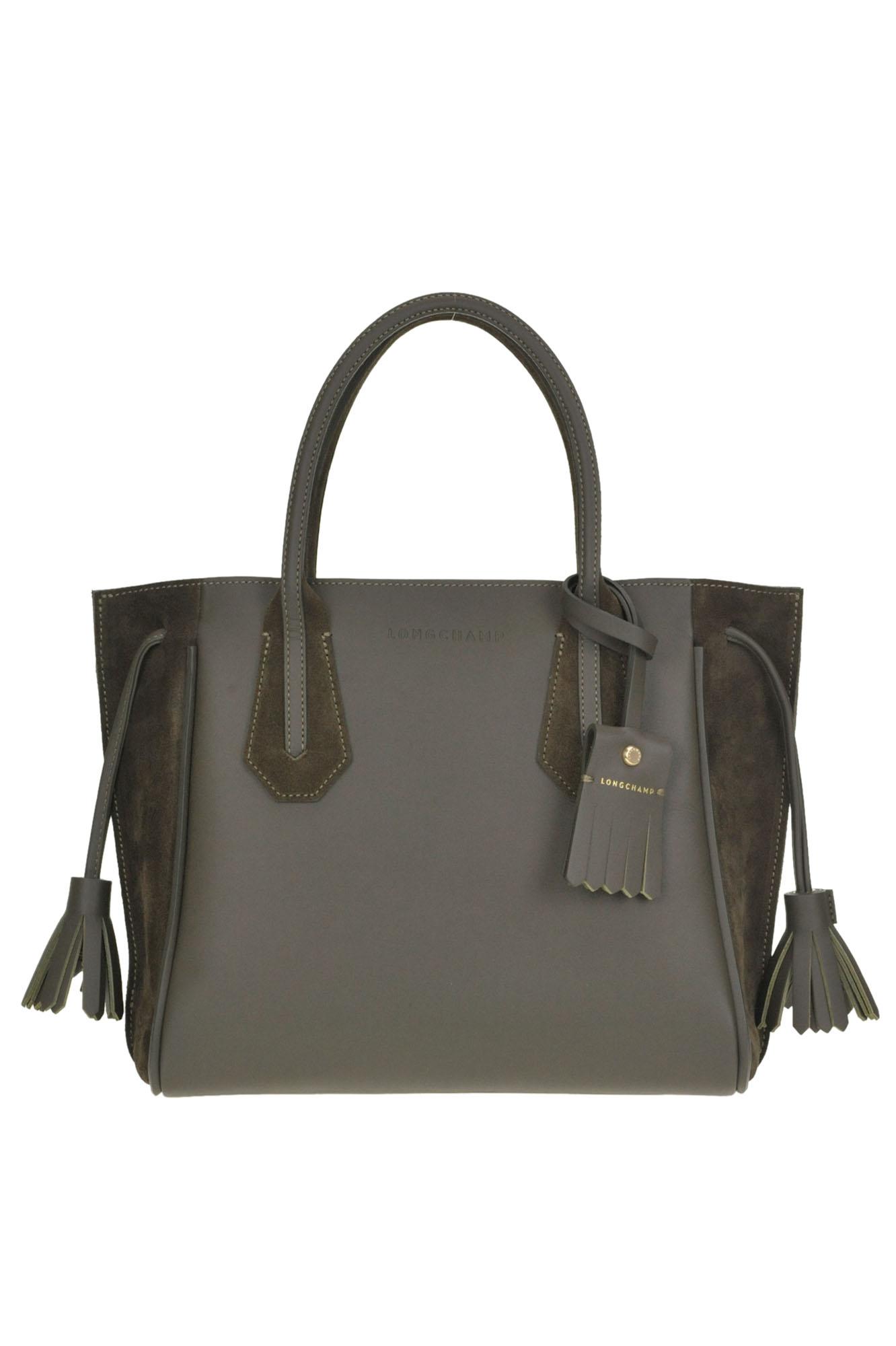 longchamp green leather bag