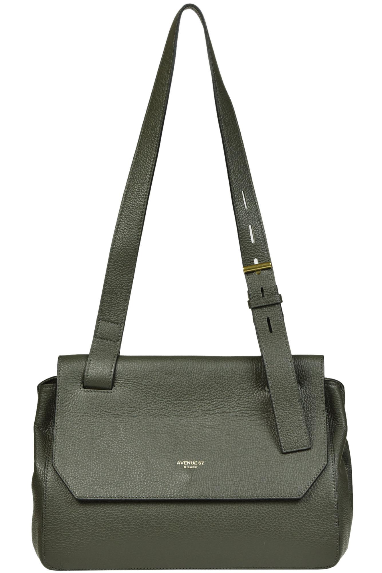 Avenue 67 Odette Grainy Leather Bag in Green | Lyst