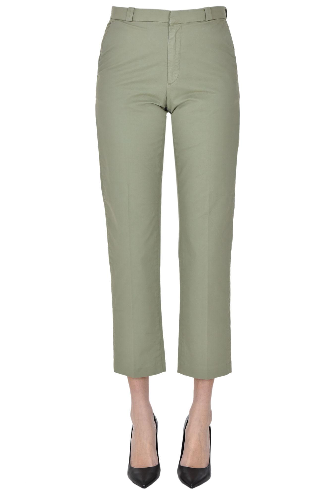 Haikure Cotton Chino Trousers in Green | Lyst