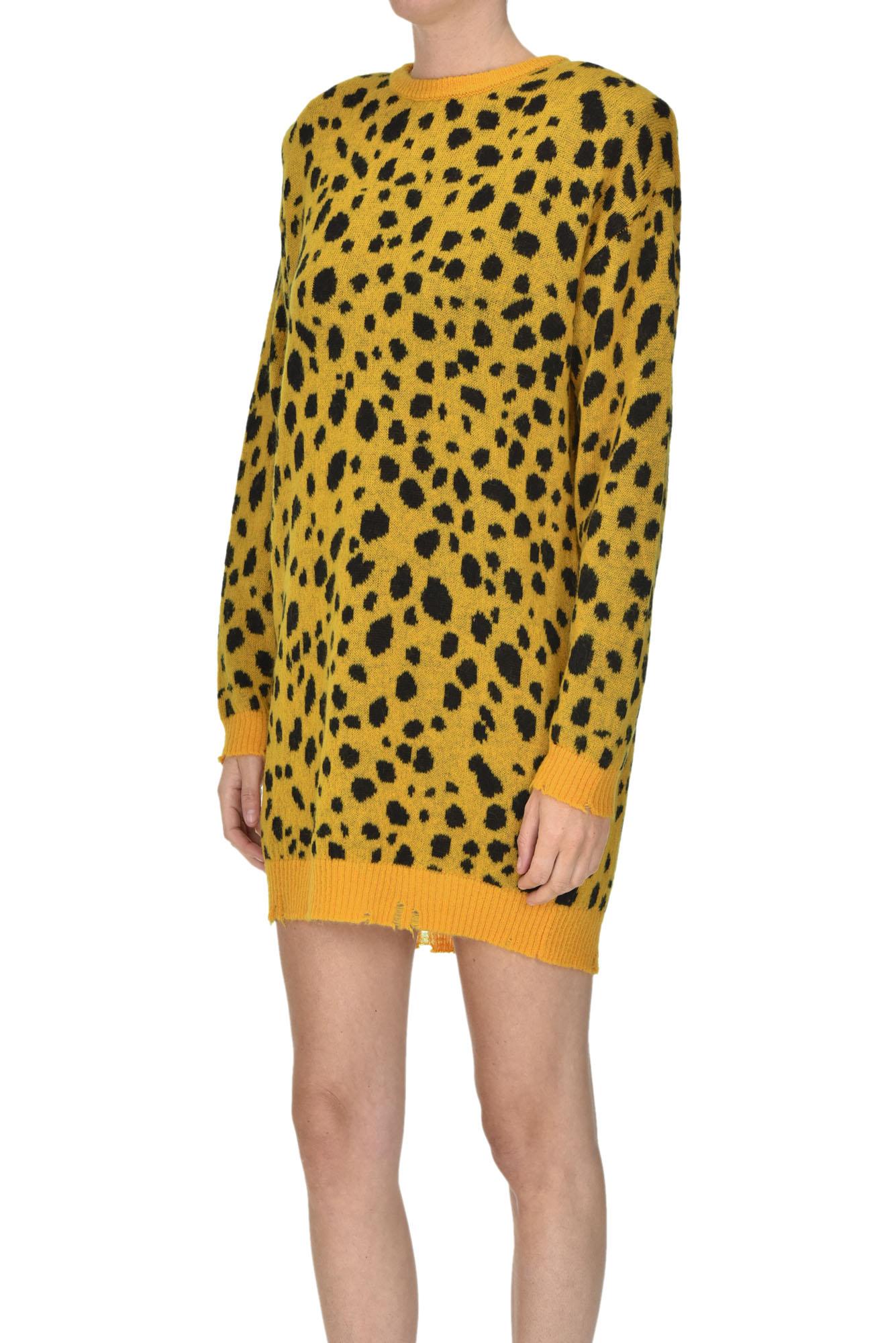 Synthetic Animal Print Knit Dress 