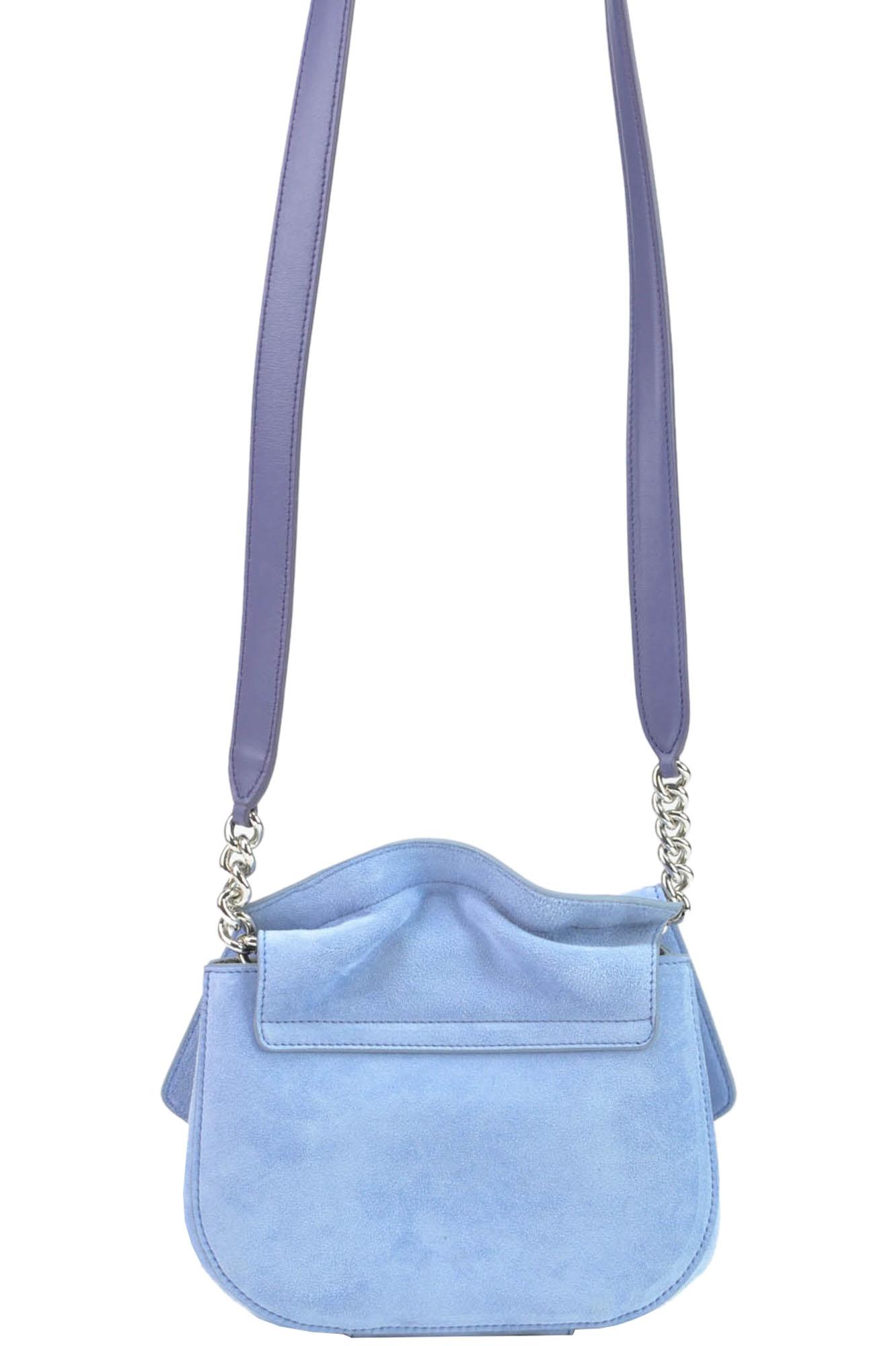 light blue suede bag