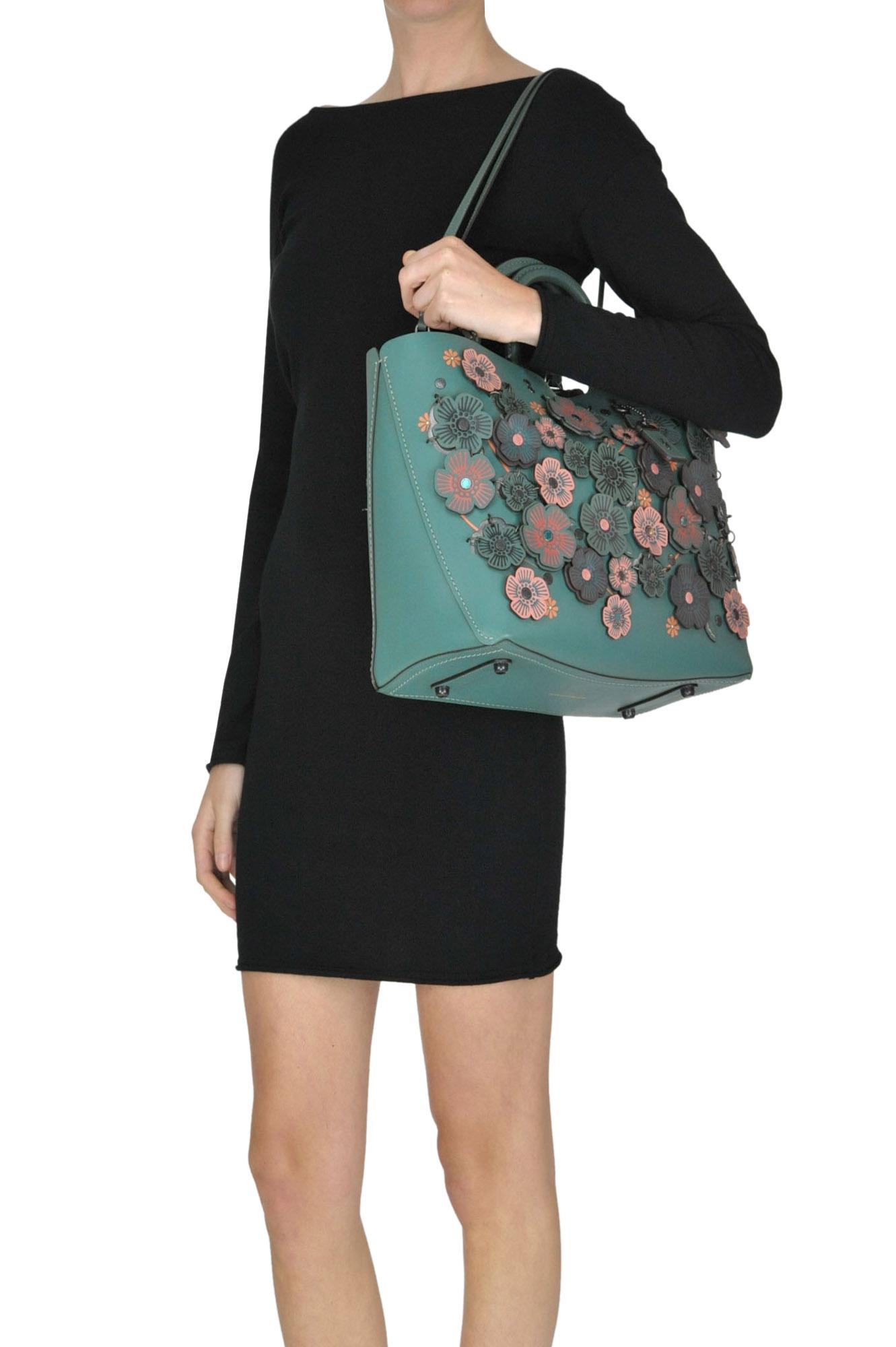 Coach tea rose store saddle bag