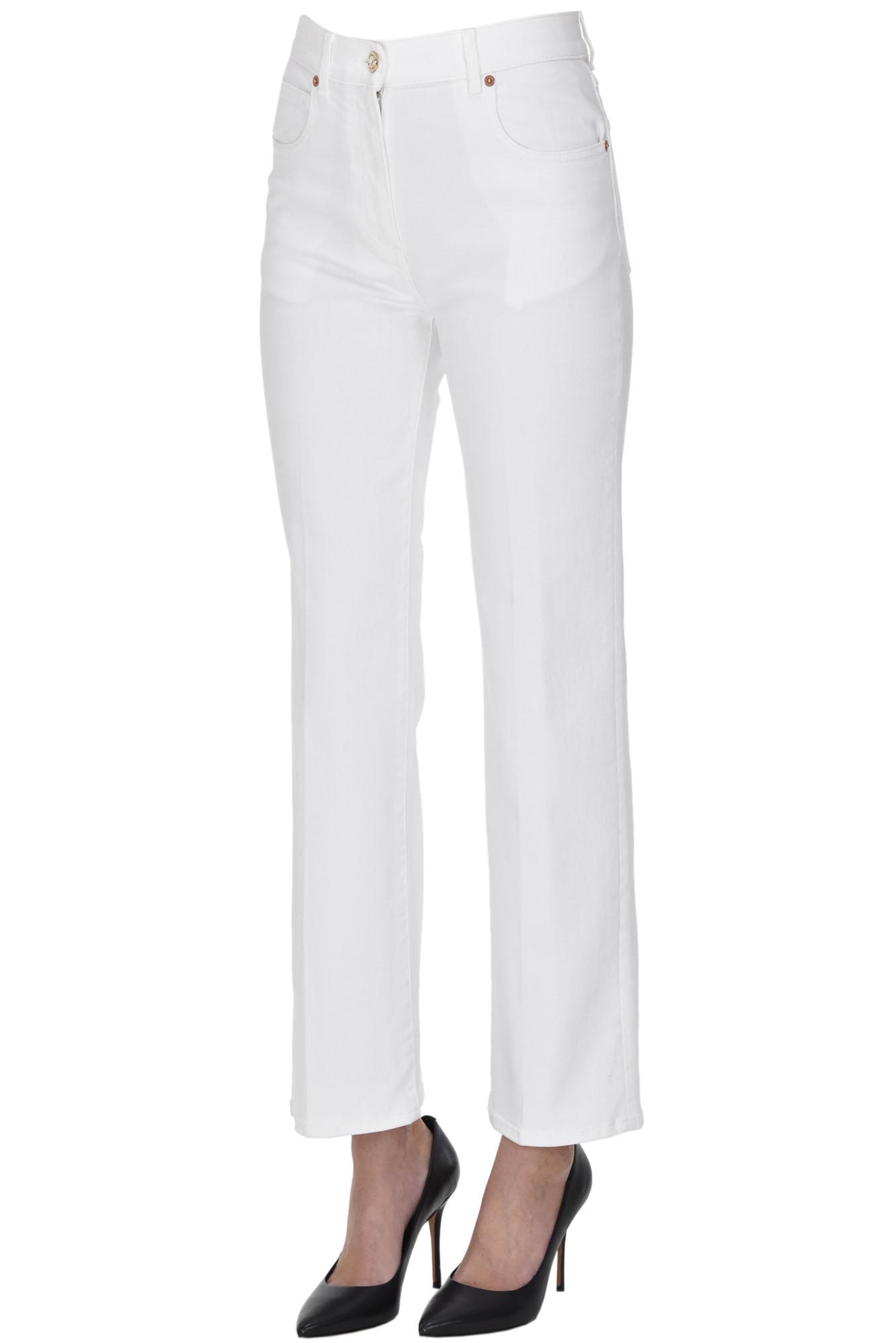 Valentino V Gold Jeans in White | Lyst