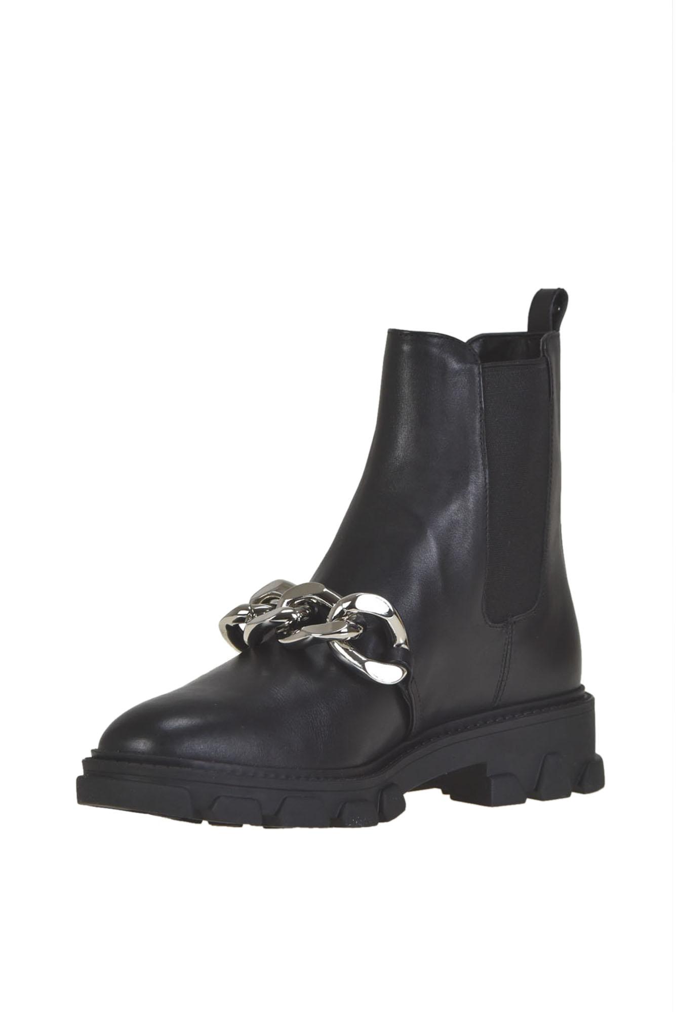 MICHAEL Michael Kors Scarlett Beatles Ankle Boots With Metal Chain in Black  | Lyst