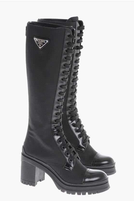 Prada Nylon Boots With Tank Sole Heel 8 Cm in Black Lyst UK