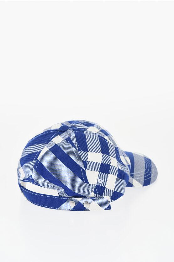 Burberry Two-Tone Checked Cap in Blue for Men Lyst UK