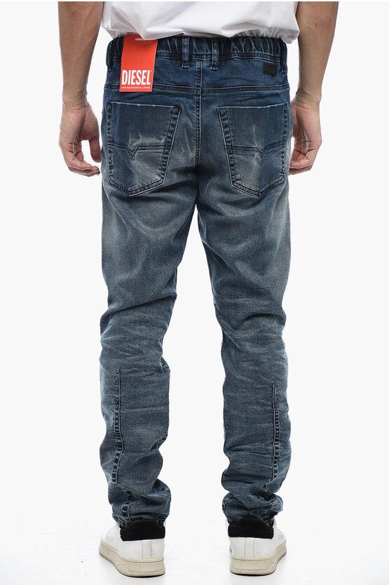 DIESEL E Krooley Jogger Denims With Paint Print 18Cm in Blue for Men Lyst UK