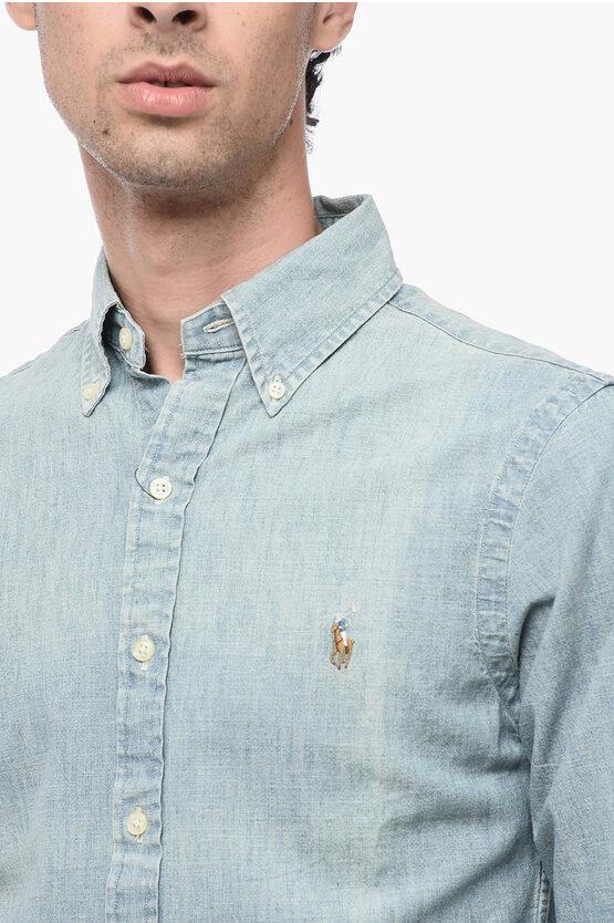 Polo ralph lauren denim button down deals