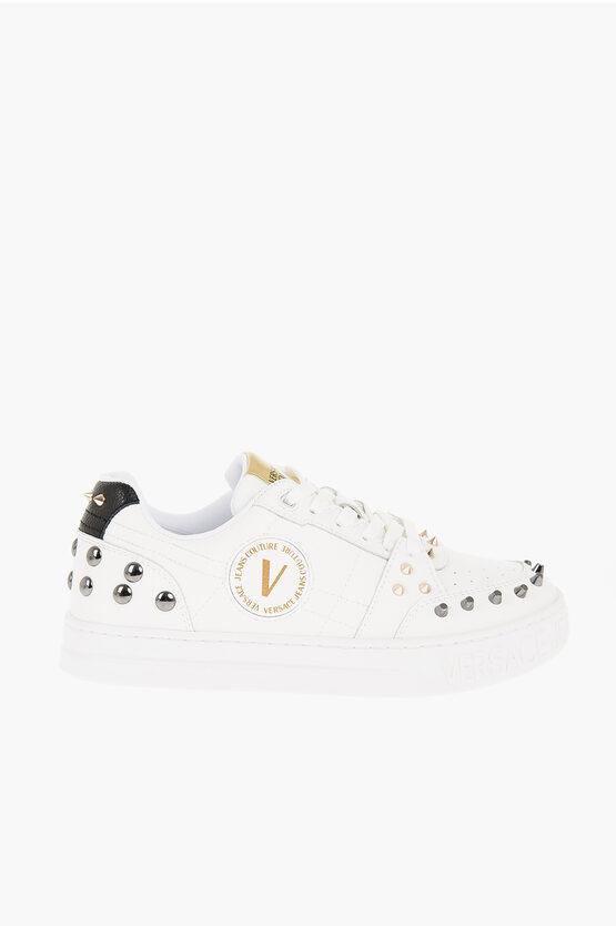 Versace Jeans Couture Textured Leather Court 88 Low Top Sneakers Wit in White Lyst UK