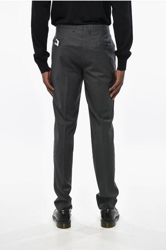 PT01 Stretch Virgin Wool Skinny Fit Pants in Black for Men Lyst UK