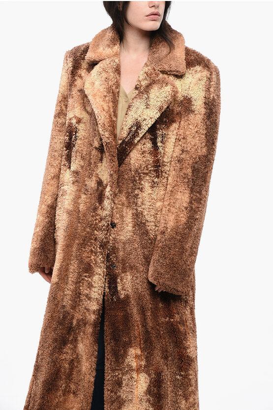 DIESEL Tag Rust Effect Illow Teddy Coat in Brown Lyst UK