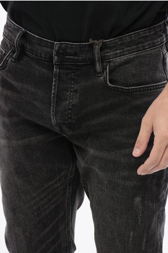 AllSaints Whiskering Effect Slim Fit Rex Jeans 16Cm in Black