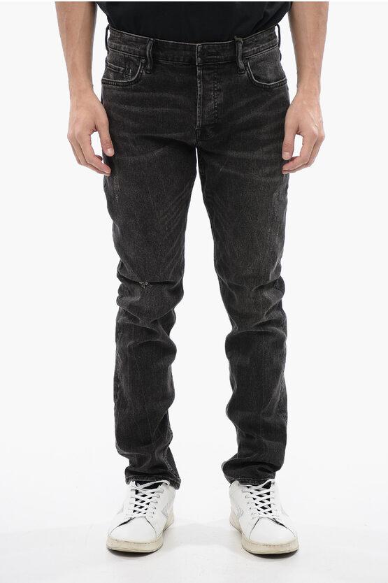 AllSaints Whiskering Effect Slim Fit Rex Jeans 16Cm in Black