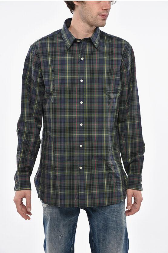 Polo Ralph Lauren Plaid Motif Poplin Cotton Shirt With Spread