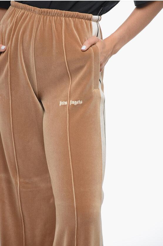 Palm Angels Velour Straight Fit Track Pants With Contrasting Bands Lyst UK