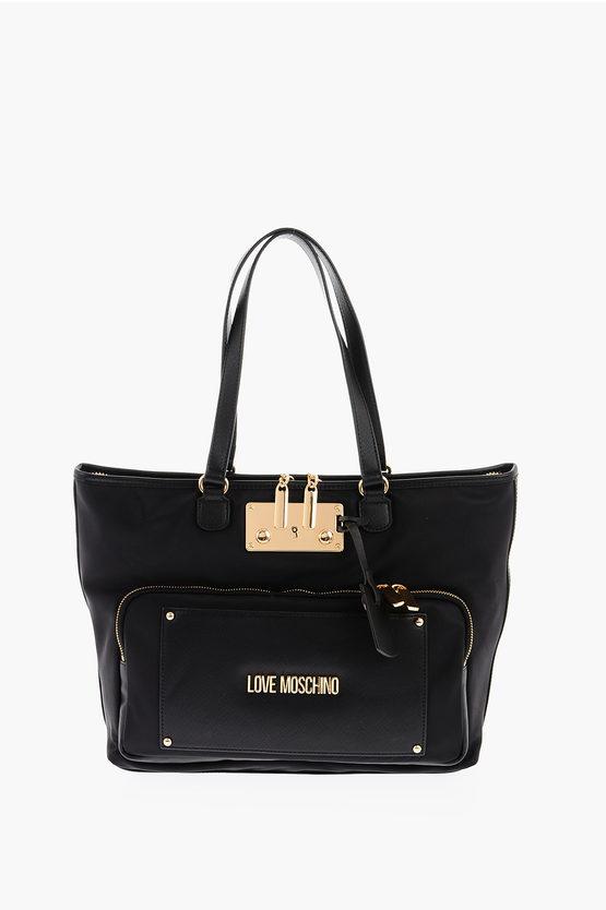 Moschino nylon signature tote bag deals