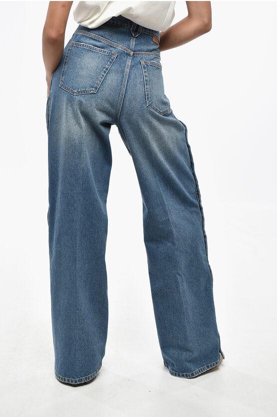 Stella McCartney High Waist Wide Leg Jeans With Side Buttons 29Cm