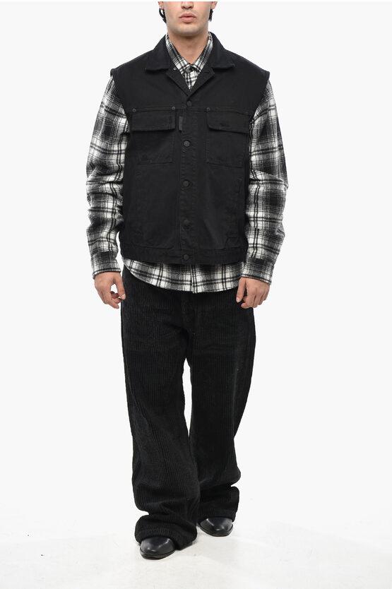 DSquared² Sleeveless Denim Utility Jacket in Black for Men Lyst UK