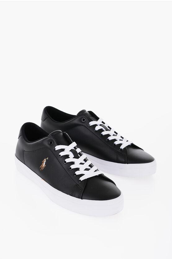 Polo Ralph Lauren Leather Low Top Sneakers With Contrasting Sole in Black for Men Lyst UK