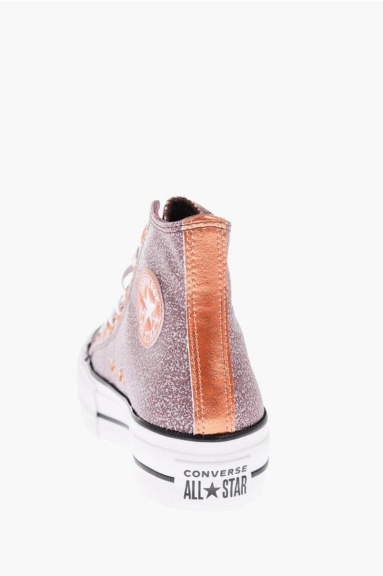 Rose gold glitter converse high tops deals