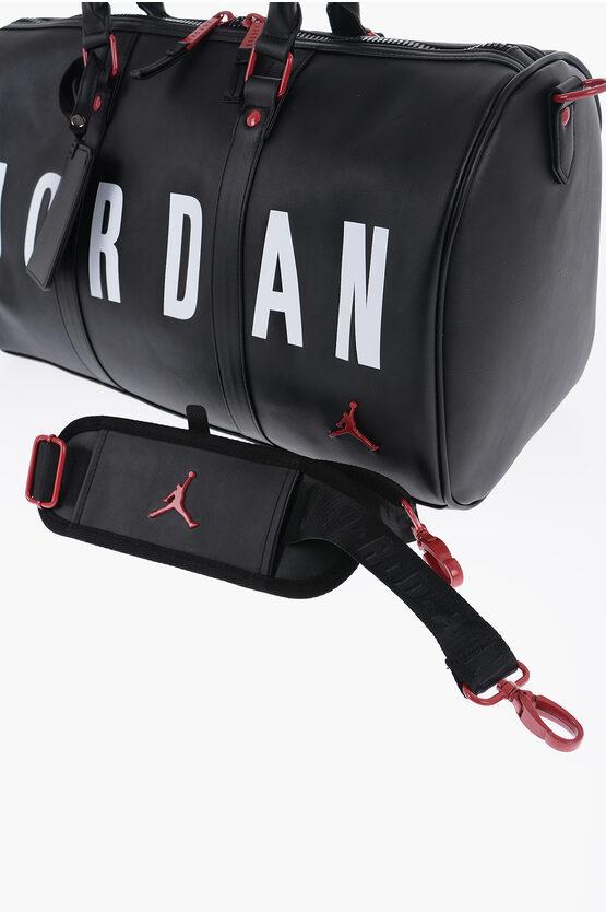 Nike Air Jordan Faux Leather Duffle Bag With Logo Maxi in Black Lyst UK