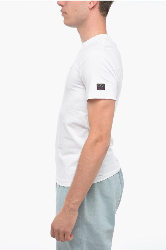 Paul & Shark Logo Print Short Sleeved T-Shirt in White for