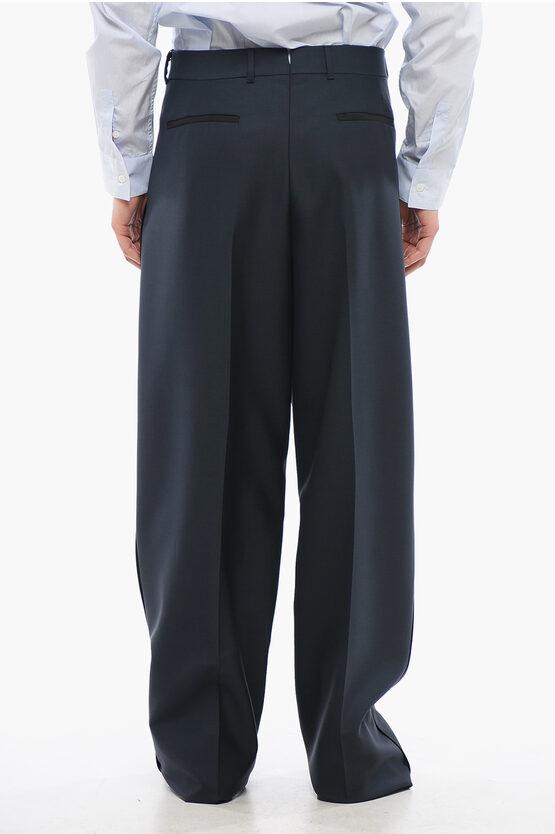 old 手間取っ Dior light wool wide baggy slacks