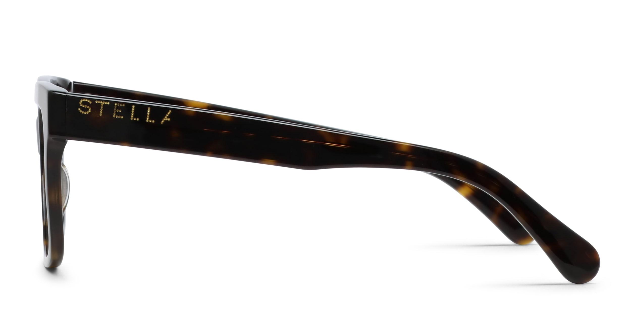 NEW Stella Mccartney Slim Rectangular Sunglasses In Green Black Tortoise Design Tortoise Hipster Acetate Square Tinted Sunglasses with  main image 3