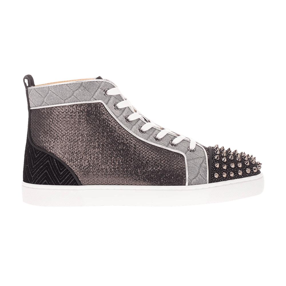 Christian Louboutin Lou Spikes Orlato Flat 'black Silver' in Gray for ...