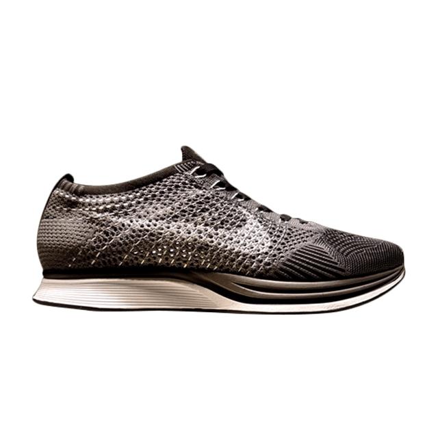 nike flyknit racer grey black