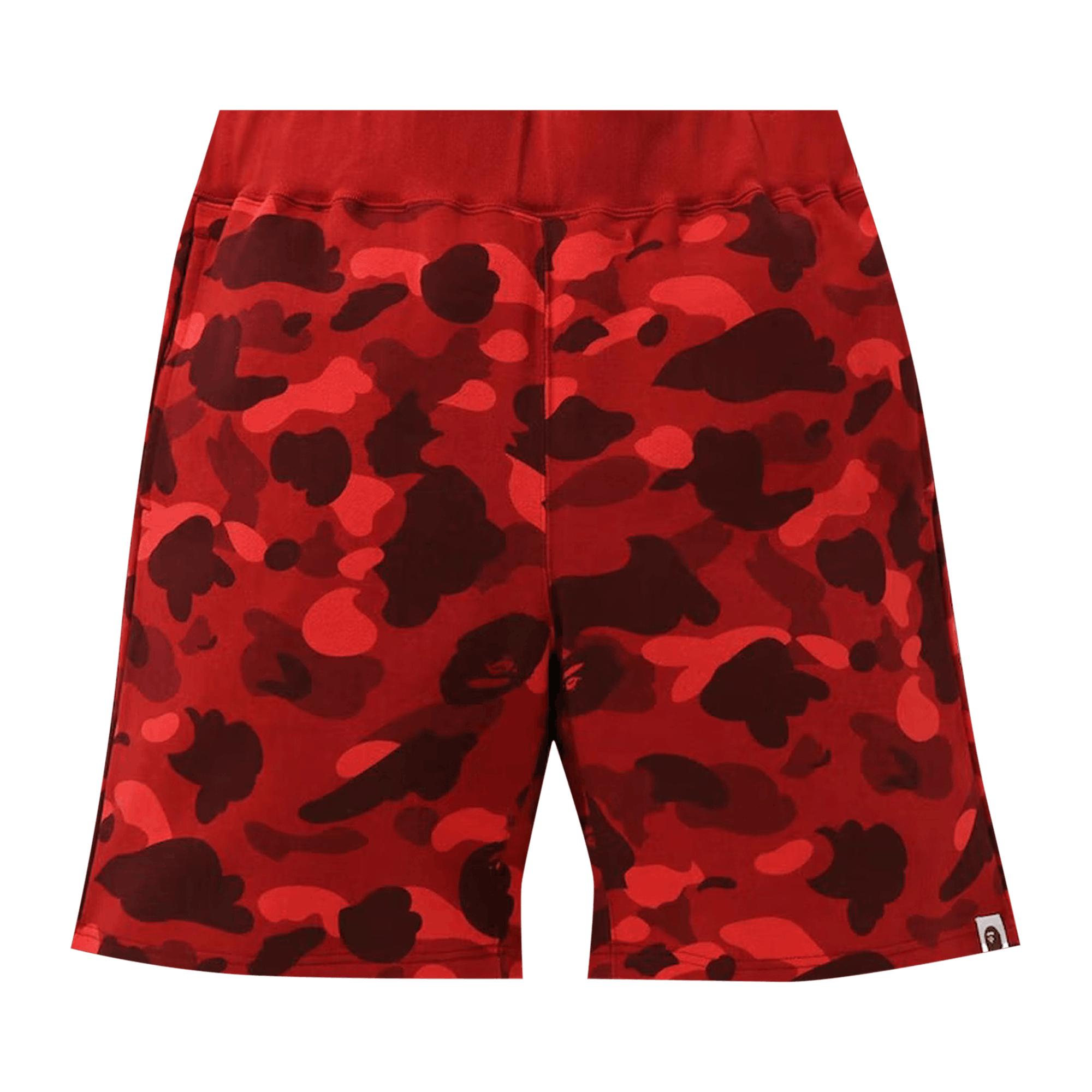 A Bathing Ape Color Camo Sweat Shorts 'red' for Men | Lyst