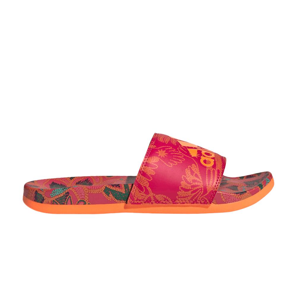 adidas Adilette Comfort Slide 'floral - Signal Orange' in Red | Lyst
