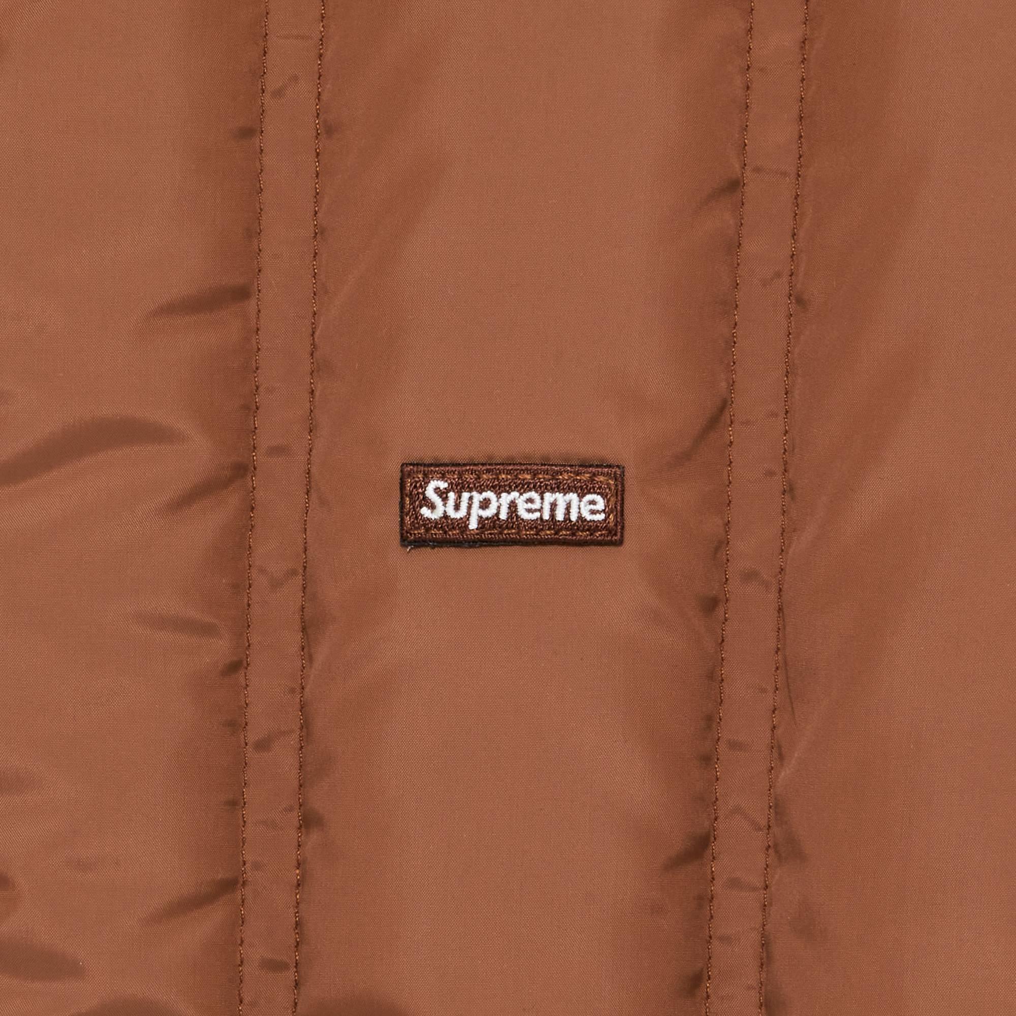 Supreme Flannel Reversible Puffer Jacket 'brown' for Men | Lyst