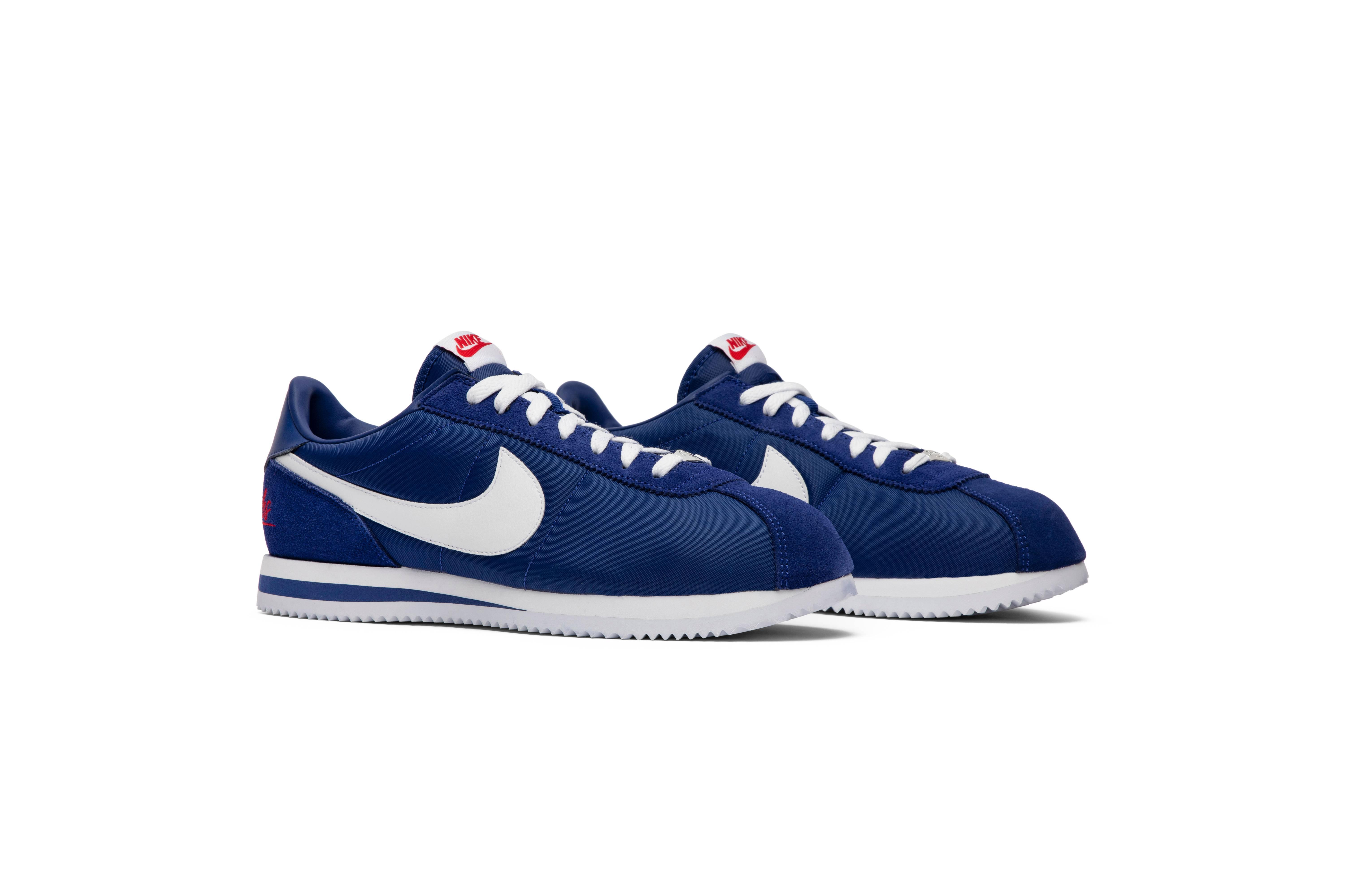 blue leather nike cortez