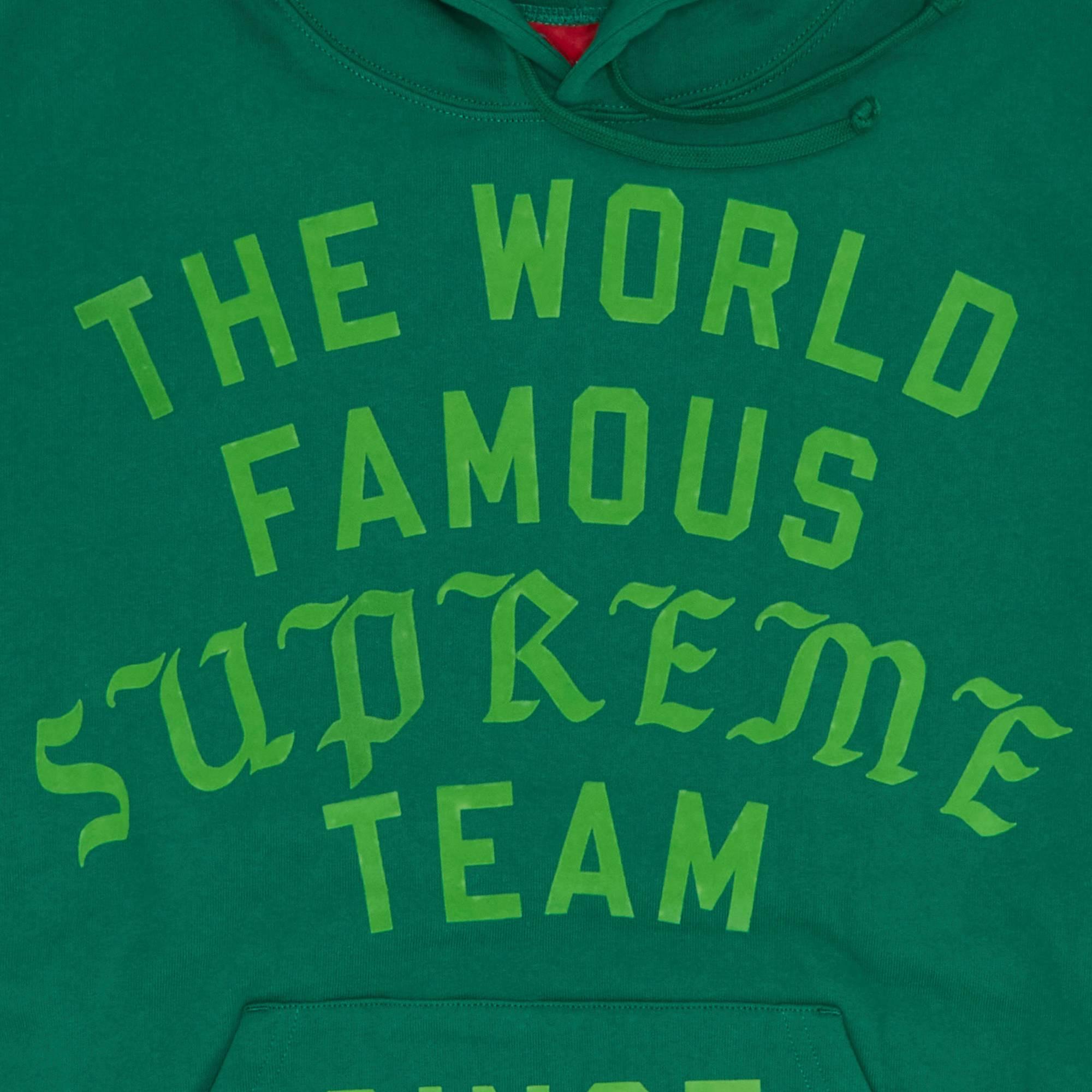 Supreme Team Flocked Hooded Sweatshirt 'green' for Men | Lyst